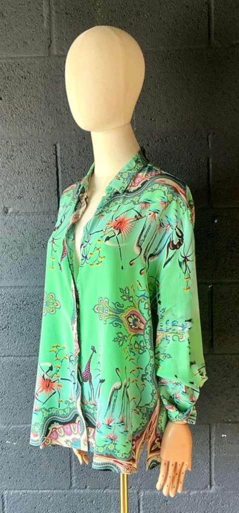 Camicetta vintage di Etro in seta Greene & Greene In condizioni buone in vendita a West Palm Beach, FL