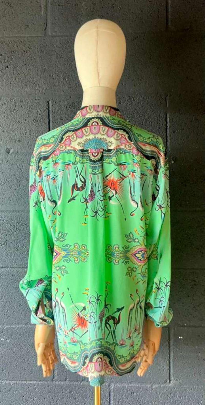 da uomo o donna Camicetta vintage di Etro in seta Greene & Greene in vendita