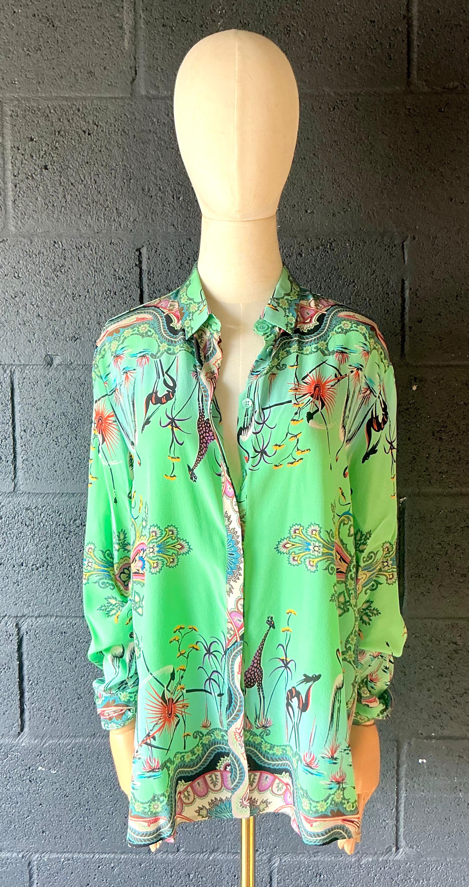 Camicetta vintage di Etro in seta Greene & Greene in vendita 3