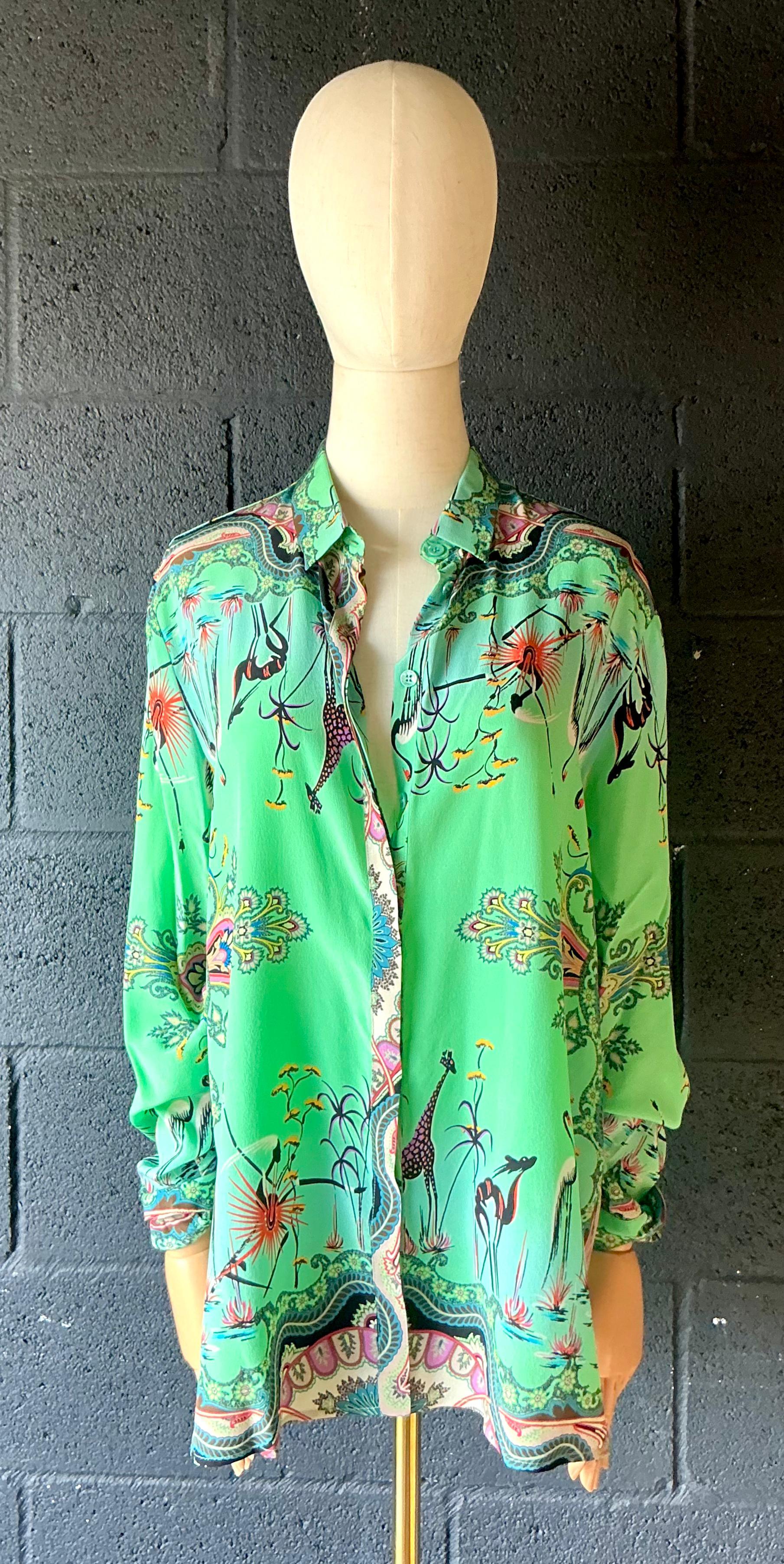 Camicetta vintage di Etro in seta Greene & Greene in vendita 4