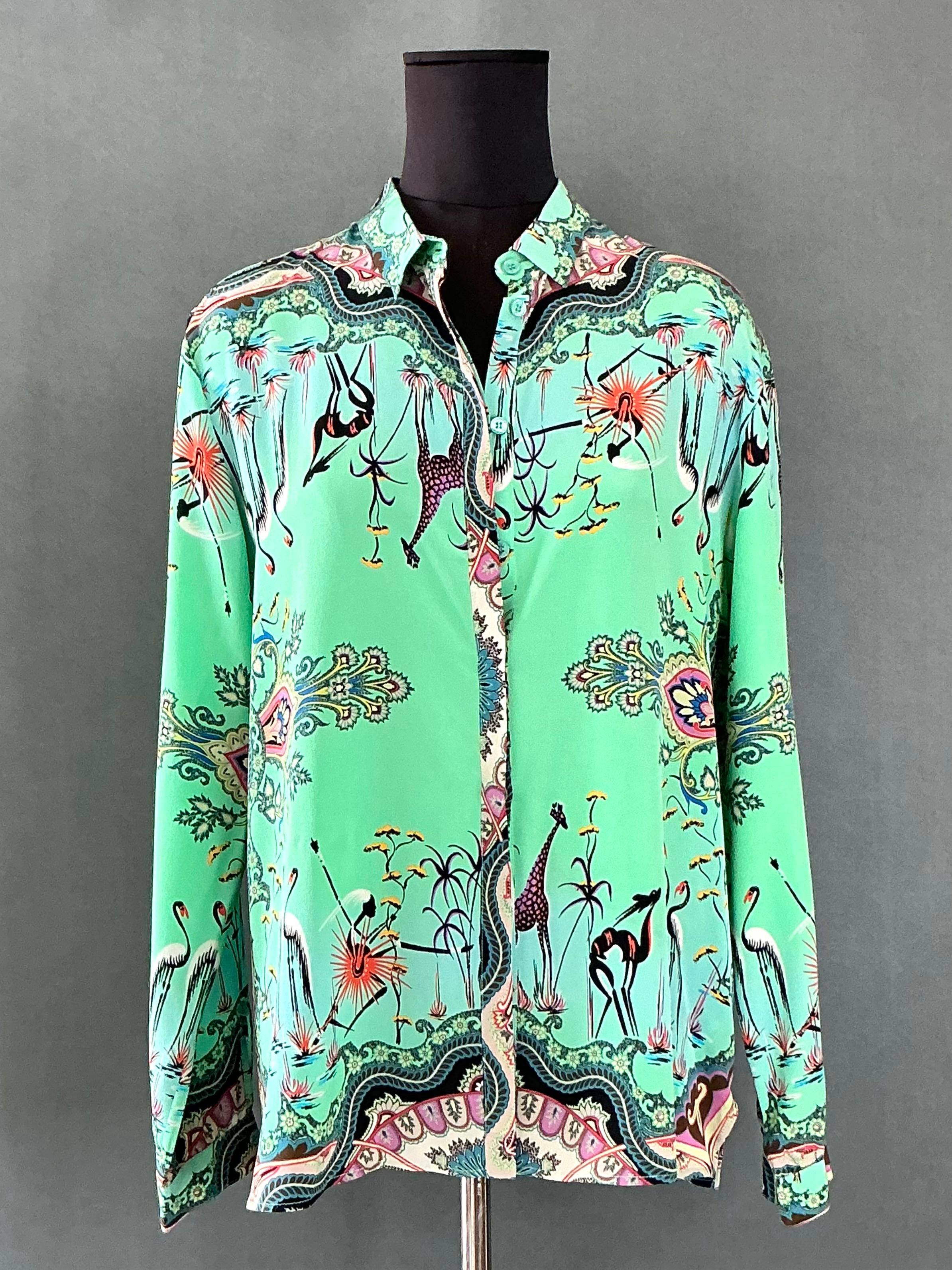 da uomo o donna Camicetta vintage di Etro in seta Greene & Greene in vendita