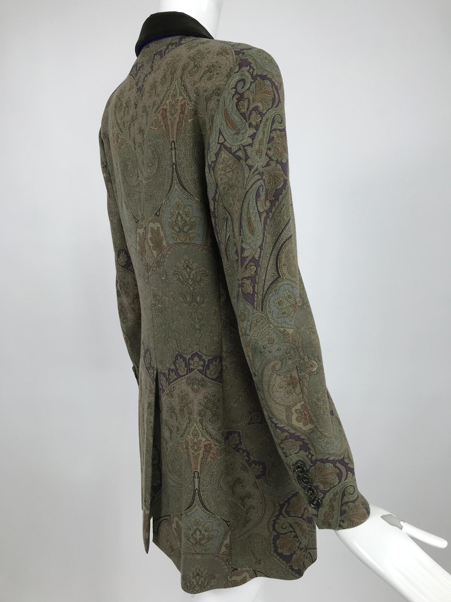 Vintage Etro Paisley Wool Riding Jacket 1990s In Excellent Condition In West Palm Beach, FL