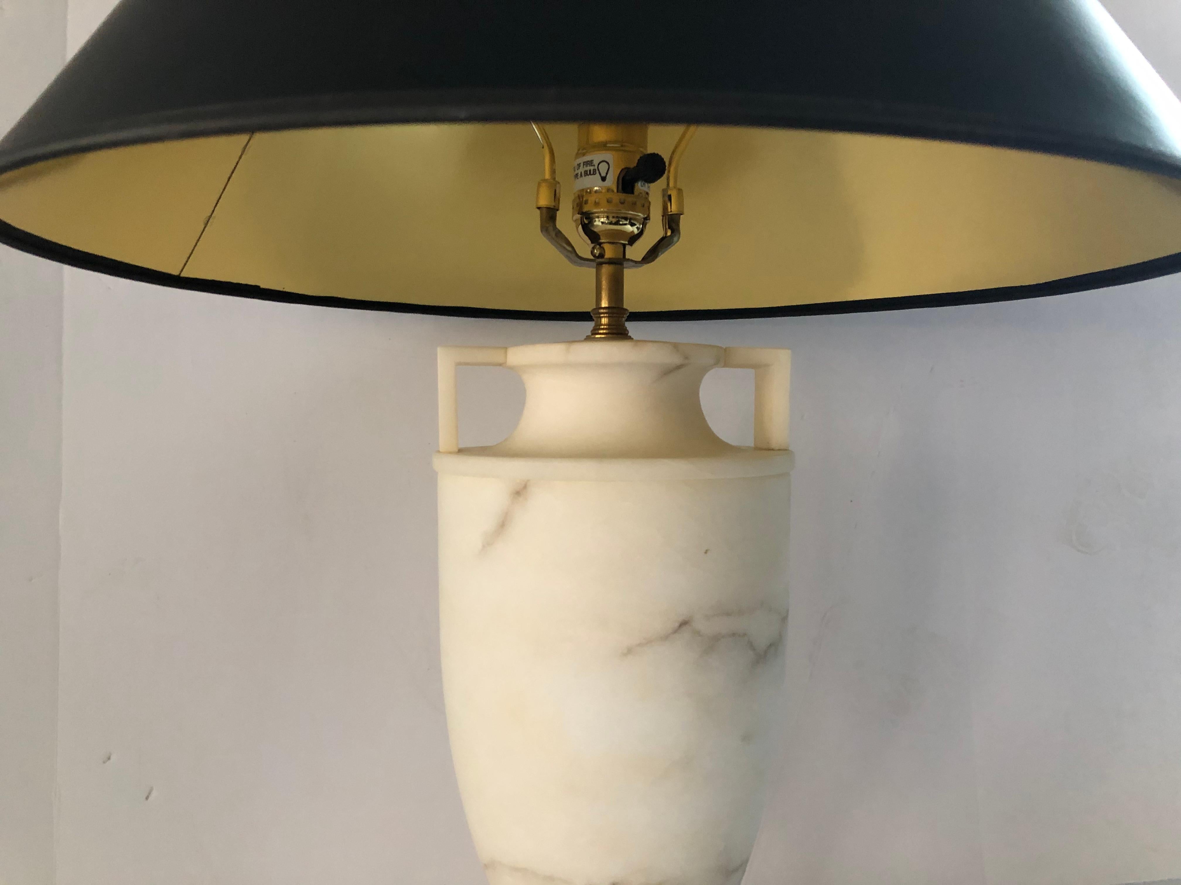Etruscan Alabaster Urn Lamp by Vaughn In Good Condition In Hopewell, NJ