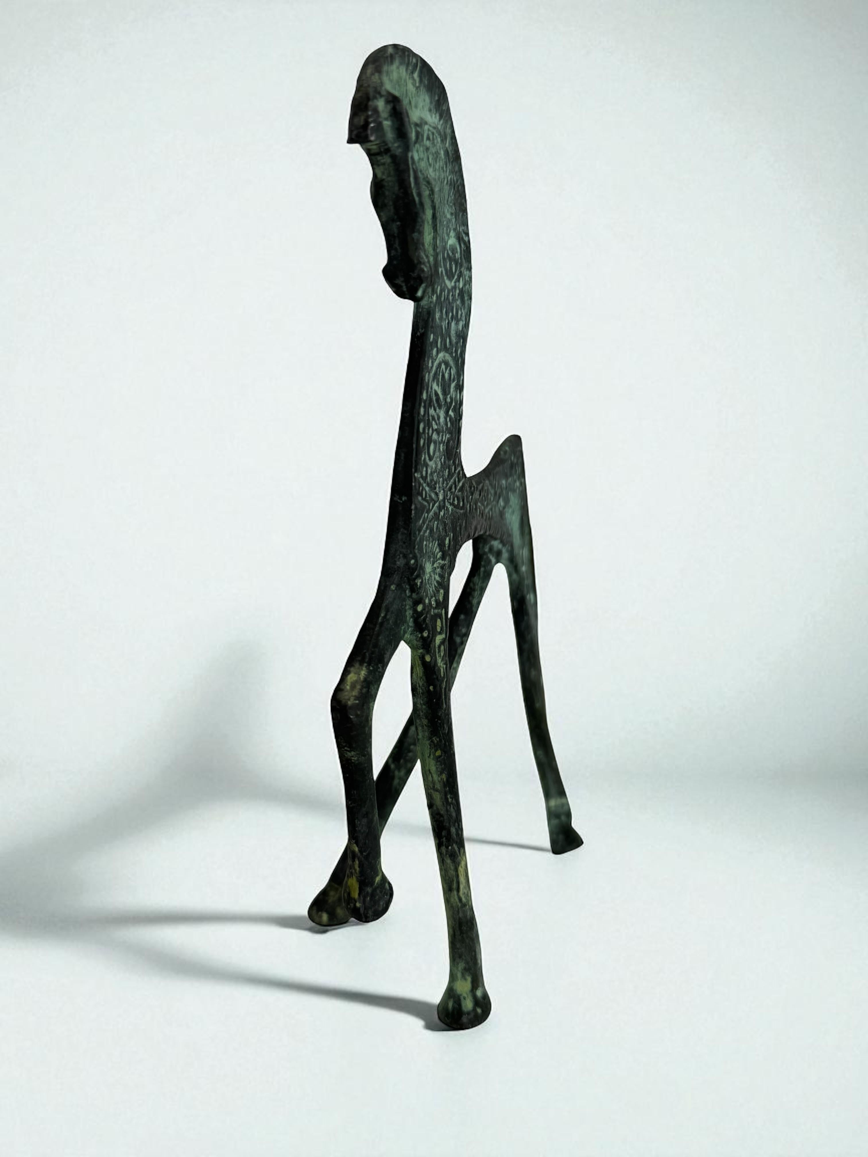 Bronzo Figura di cavallo etrusco d'epoca, bronzo, replica museale italiana degli anni 1970-80 in vendita