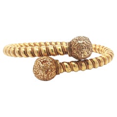 Vintage Revival etrusco in oro massiccio con filo ritorto e bypass per braccialetti