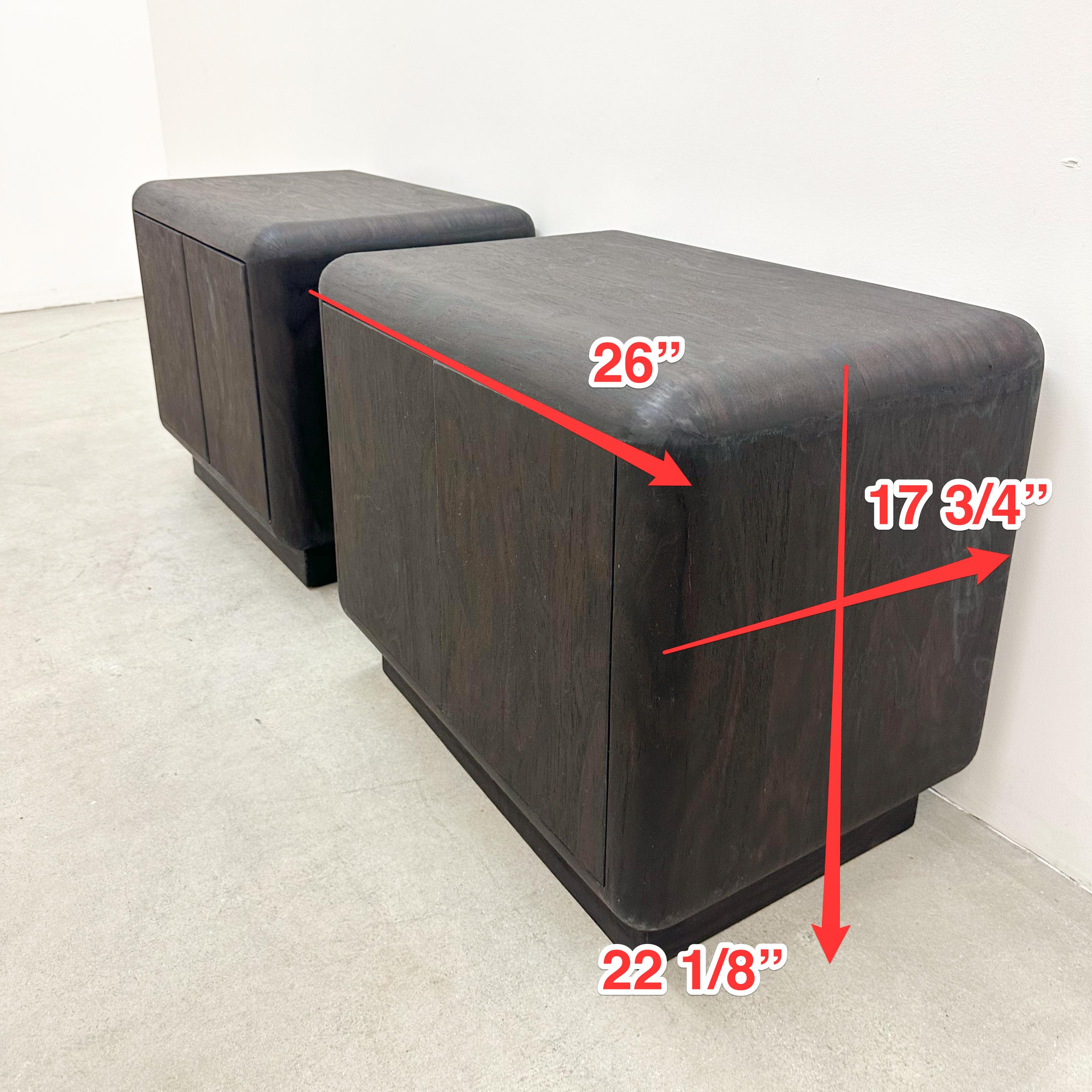 Pair of Vintage Dark Brown Mid-Century Modern Nightstands or Side Tables, 1970s For Sale 4