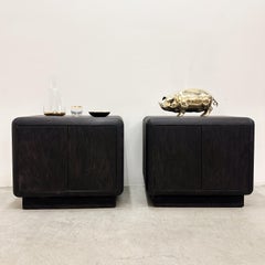 Pair of Vintage Dark Brown Mid-Century Modern Nightstands or Side Tables, 1970s