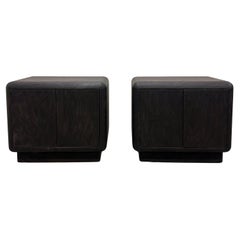 Pair of Vintage Dark Brown Mid-Century Modern Nightstands or Side Tables, 1970s