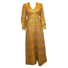 Vintage Eugenius Yellow, Gold and Buff Colour Gown