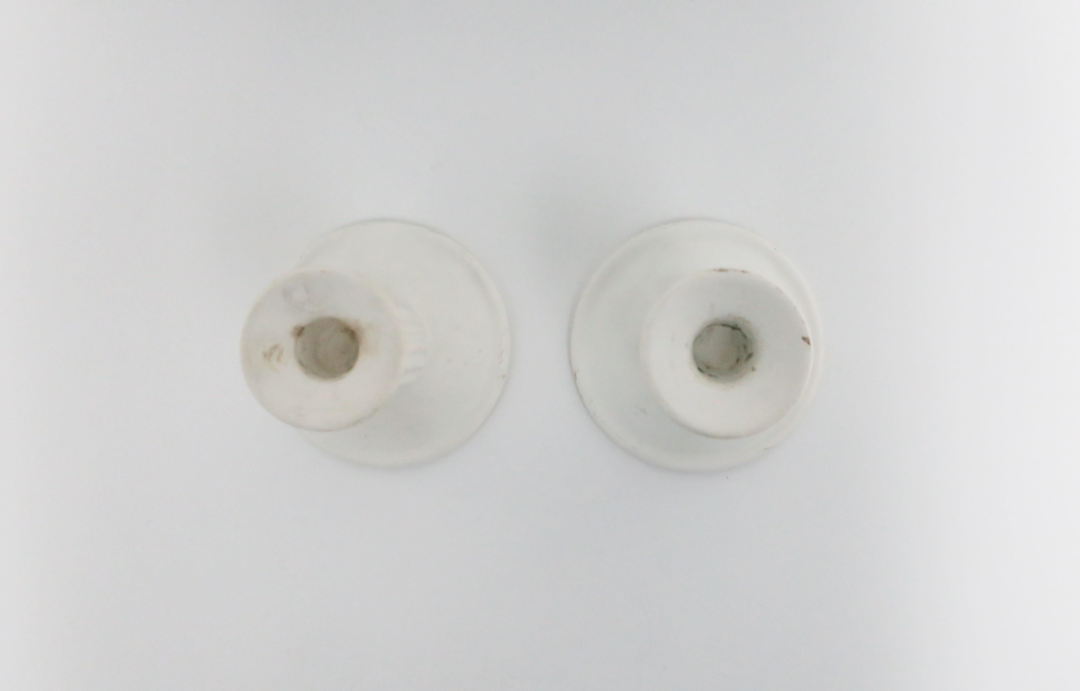 Neoclassical White Column Candlesticks Holders, Pair For Sale 5