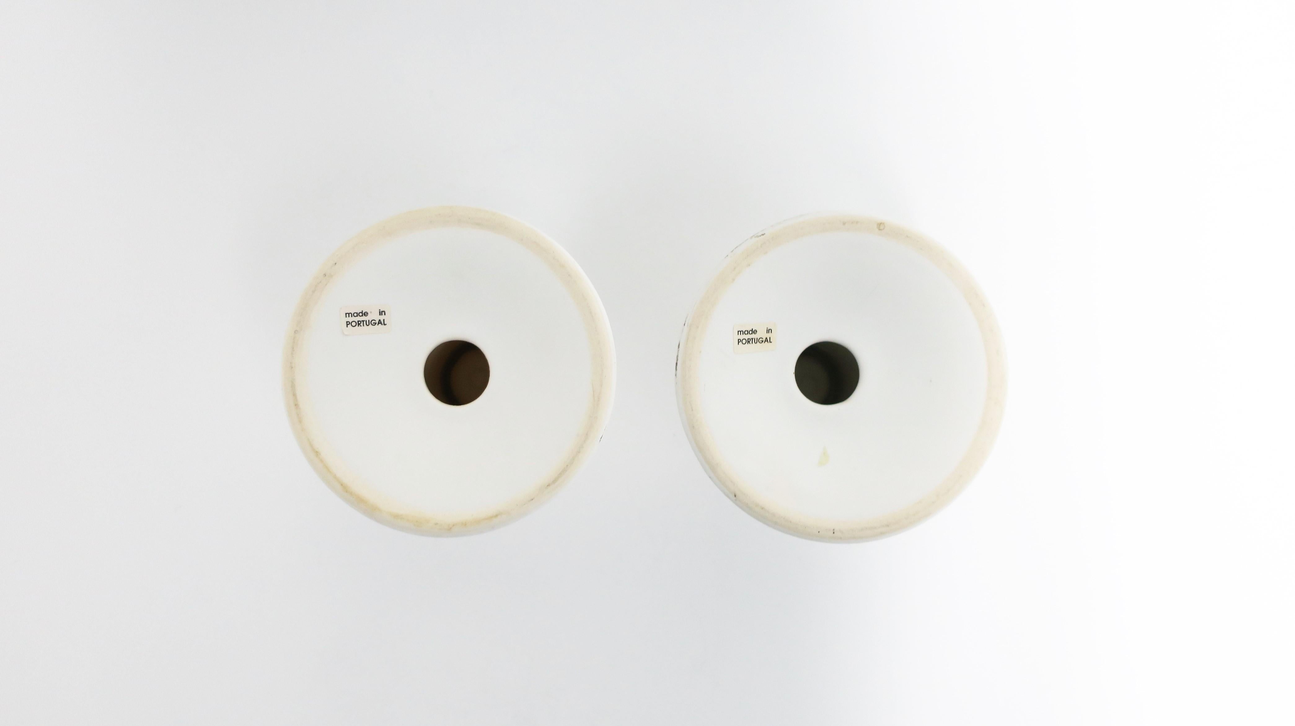 Neoclassical White Column Candlesticks Holders, Pair For Sale 7