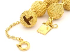 Vintage European 18k Yellow Gold Textured Ball Bead Bracelet w/ Push Clasp