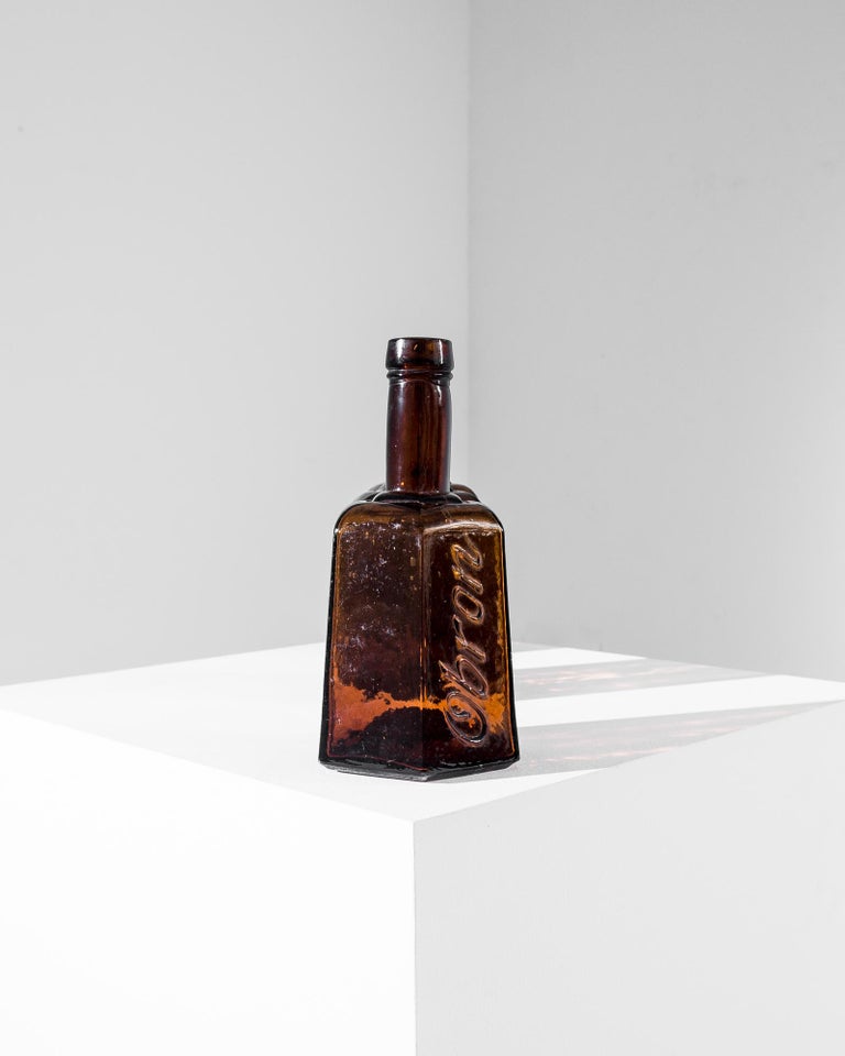 Vintage European Amber Glass Bottle For Sale at 1stDibs glass bottle