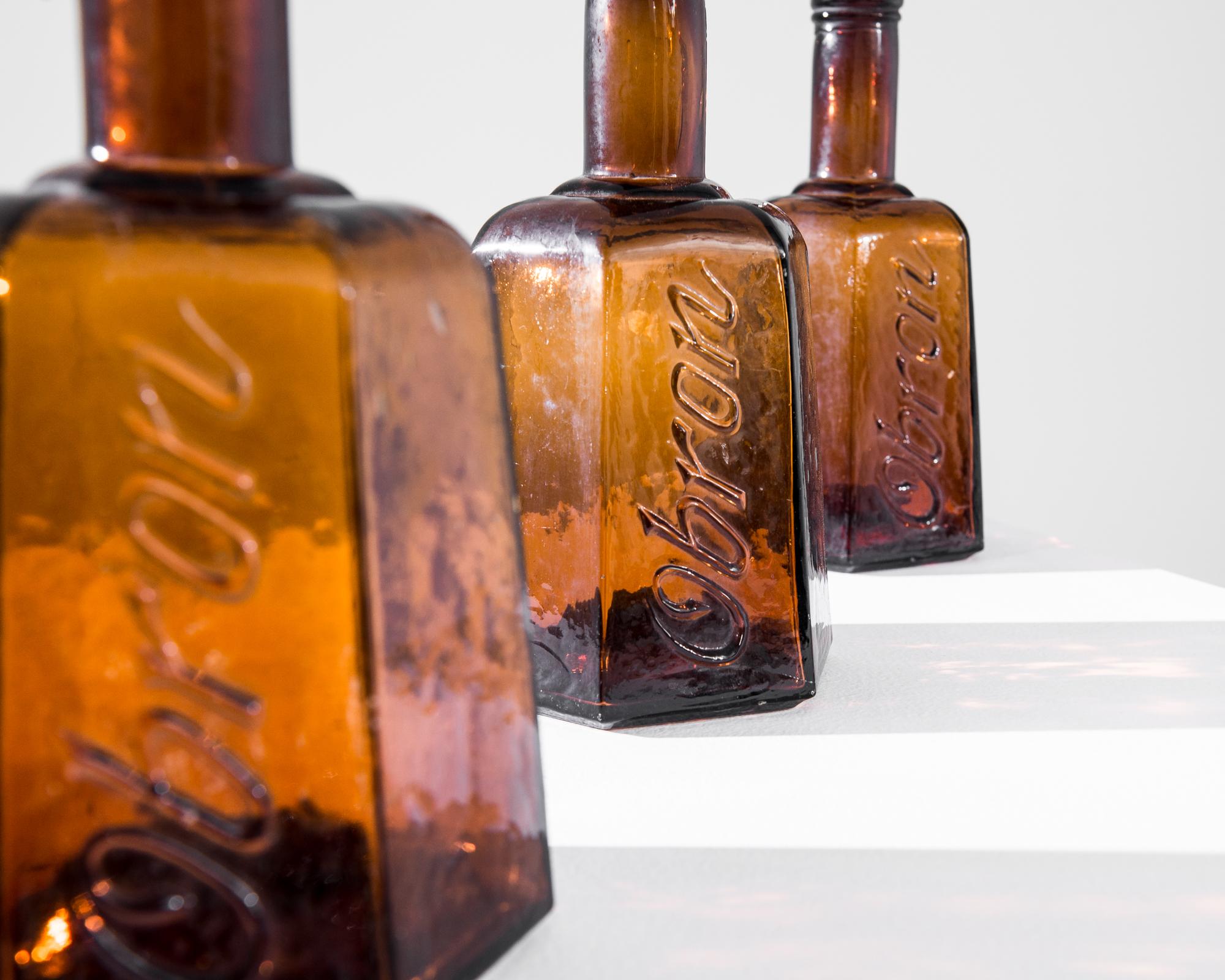 vintage amber medicine bottles