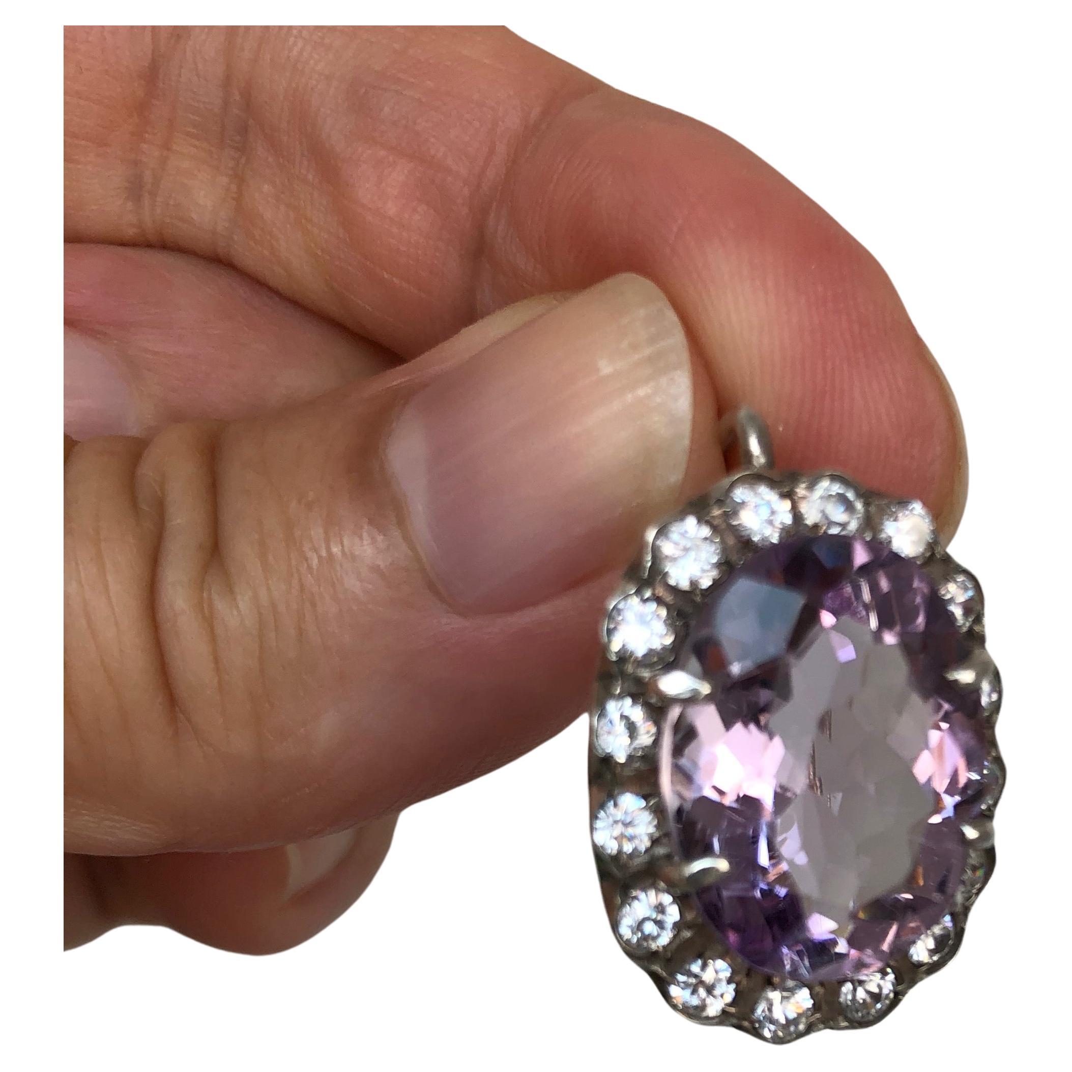 Vintage European Amethyst Sterling Earrings In Excellent Condition For Sale In Lake Worth, FL