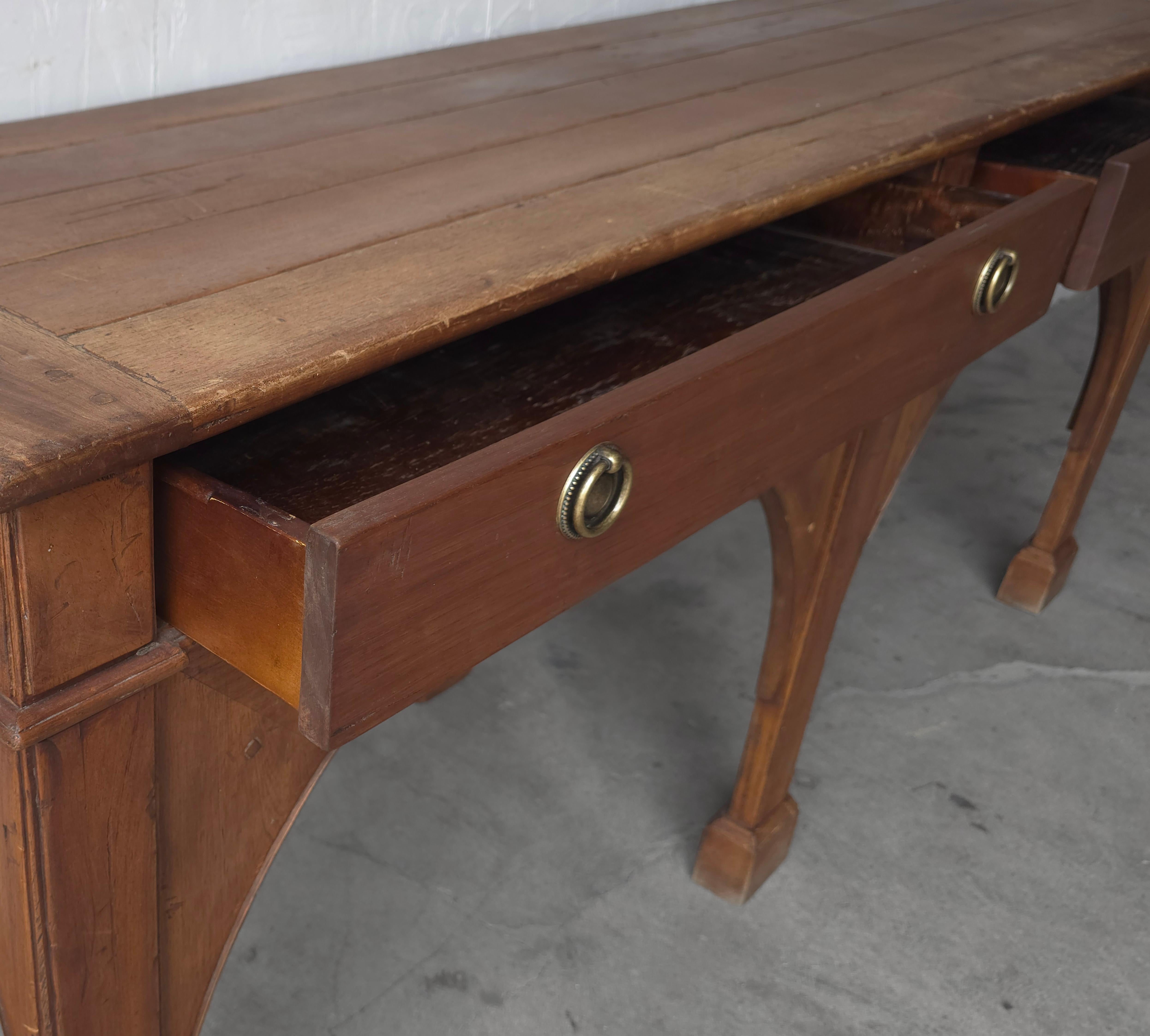 Rustique Vintage European Arched Comptoir Console Sofa Table en vente