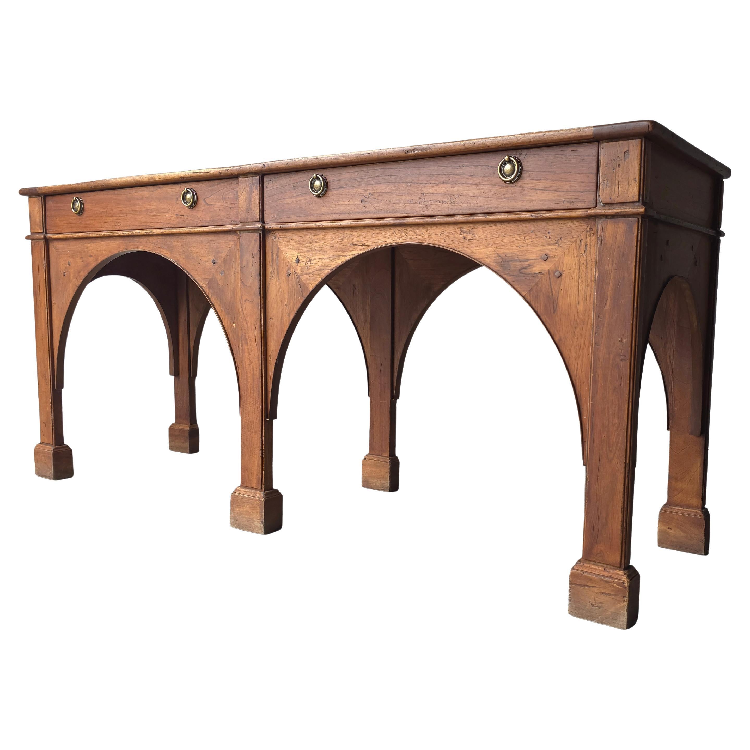Vintage European Arched Comptoir Console Sofa Table en vente