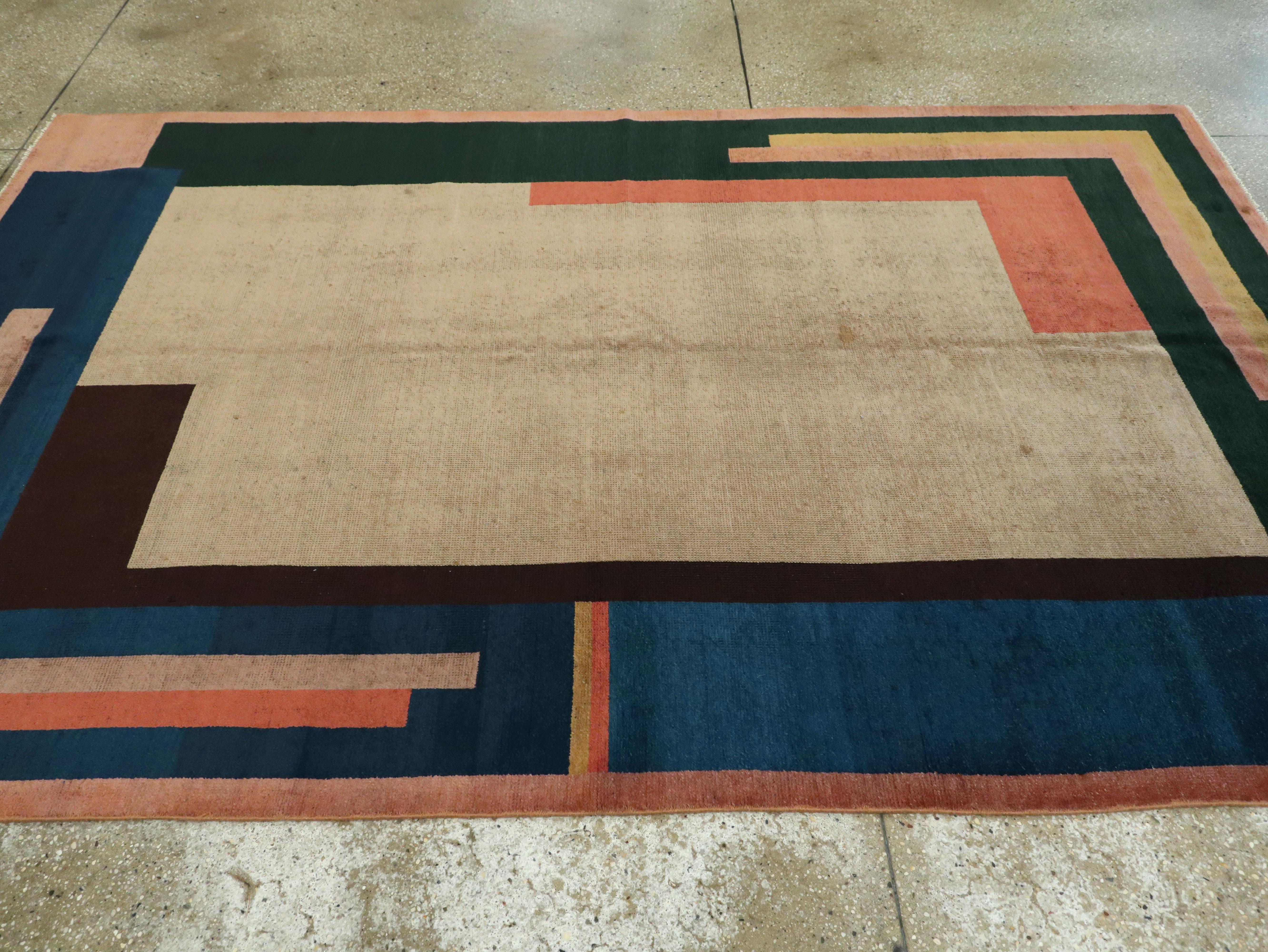 Vintage European Art Deco Rug 4