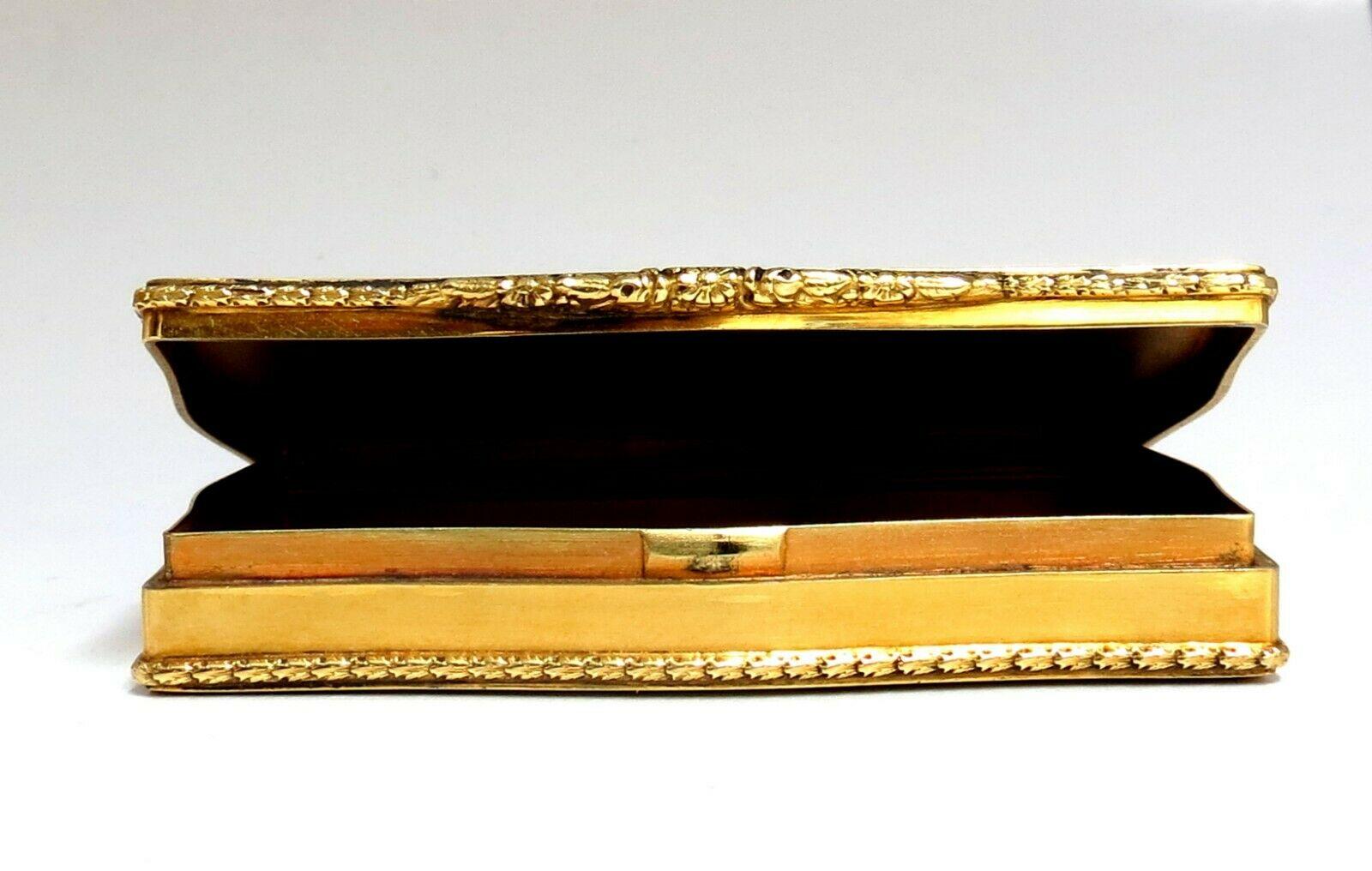 Vintage European Artisan Graver Gold Box Keepsake 18 Karat 6