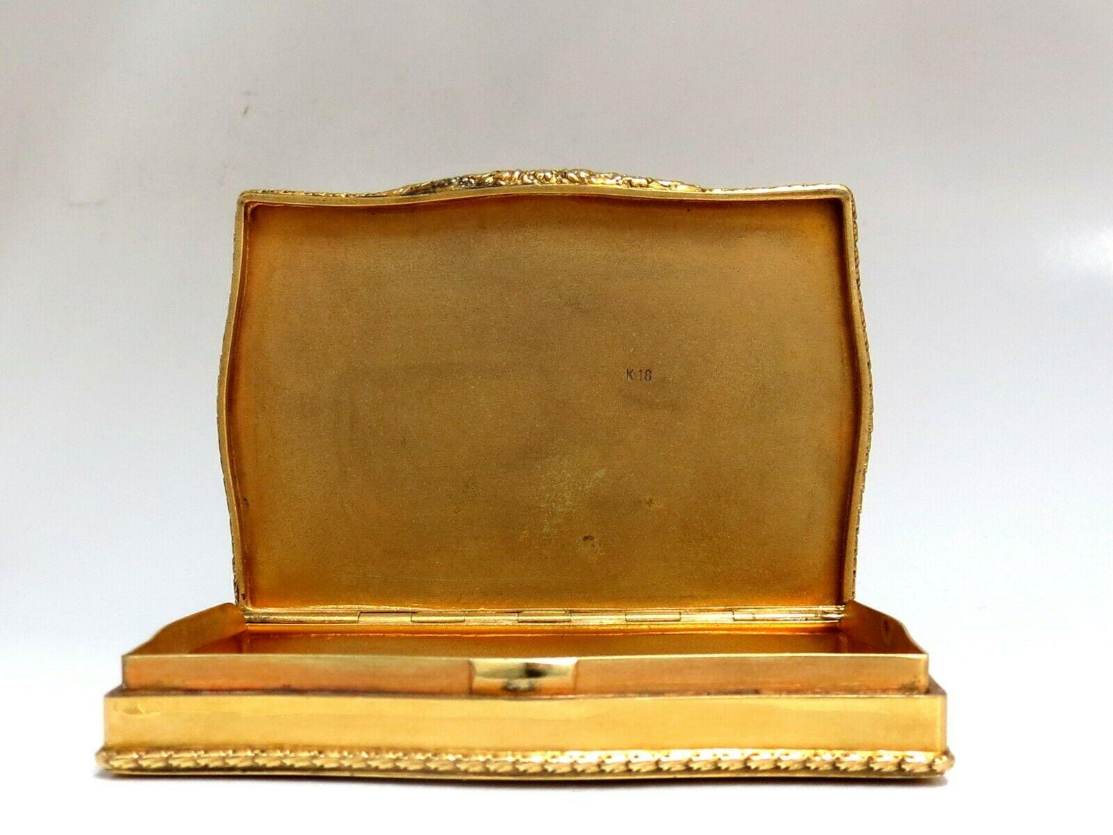 Vintage European Artisan Graver Gold Box Keepsake 18 Karat 5