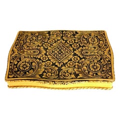 Vintage European Artisan Graver Gold Box Keepsake 18 Karat