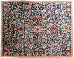 Vintage European Arts & Crafts Rug Donegal Design Blue 300cmx359cm 10x12 C.1950