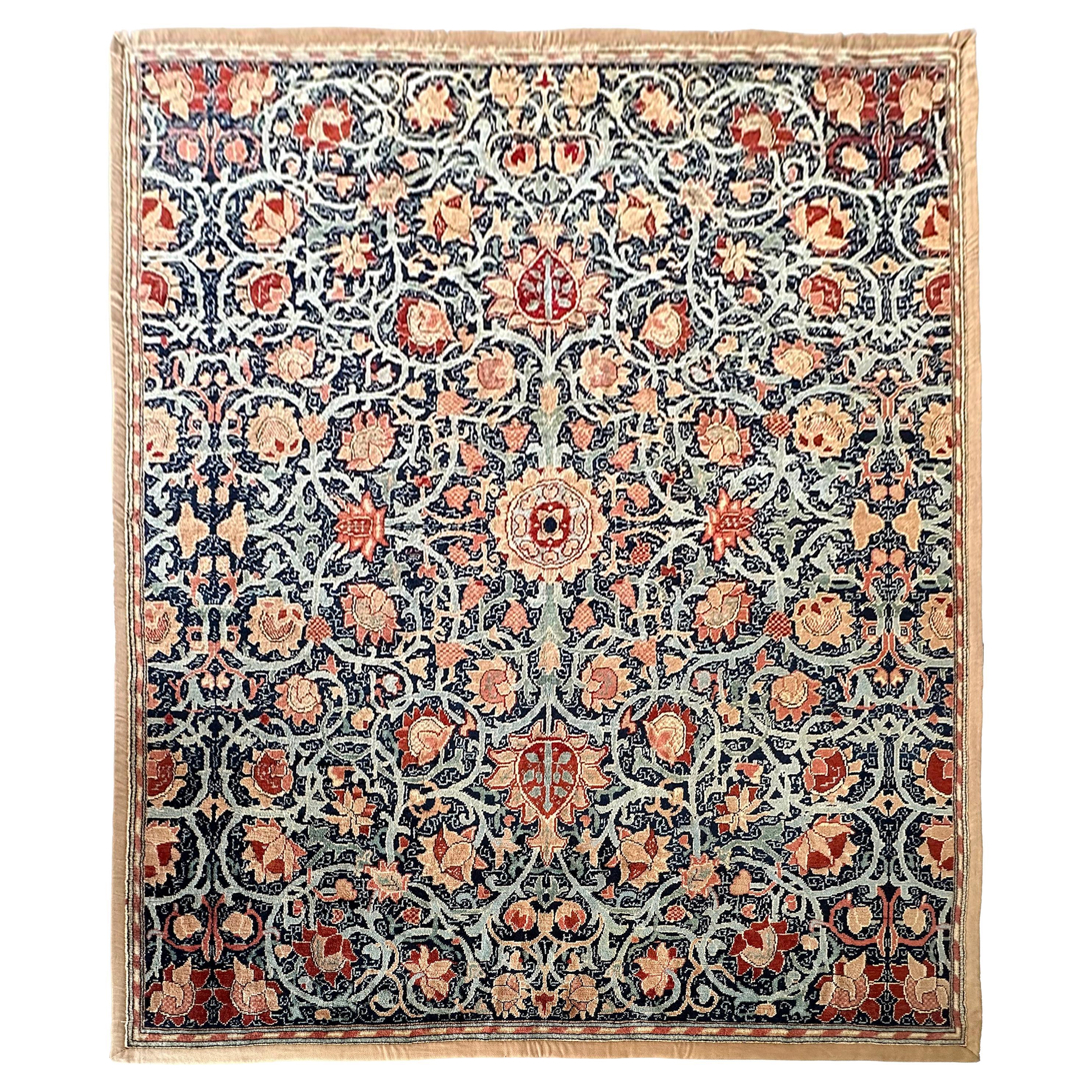 Vintage European Arts & Crafts Rug Donegal Design Blue 300cmx359cm 10x12 C.1950