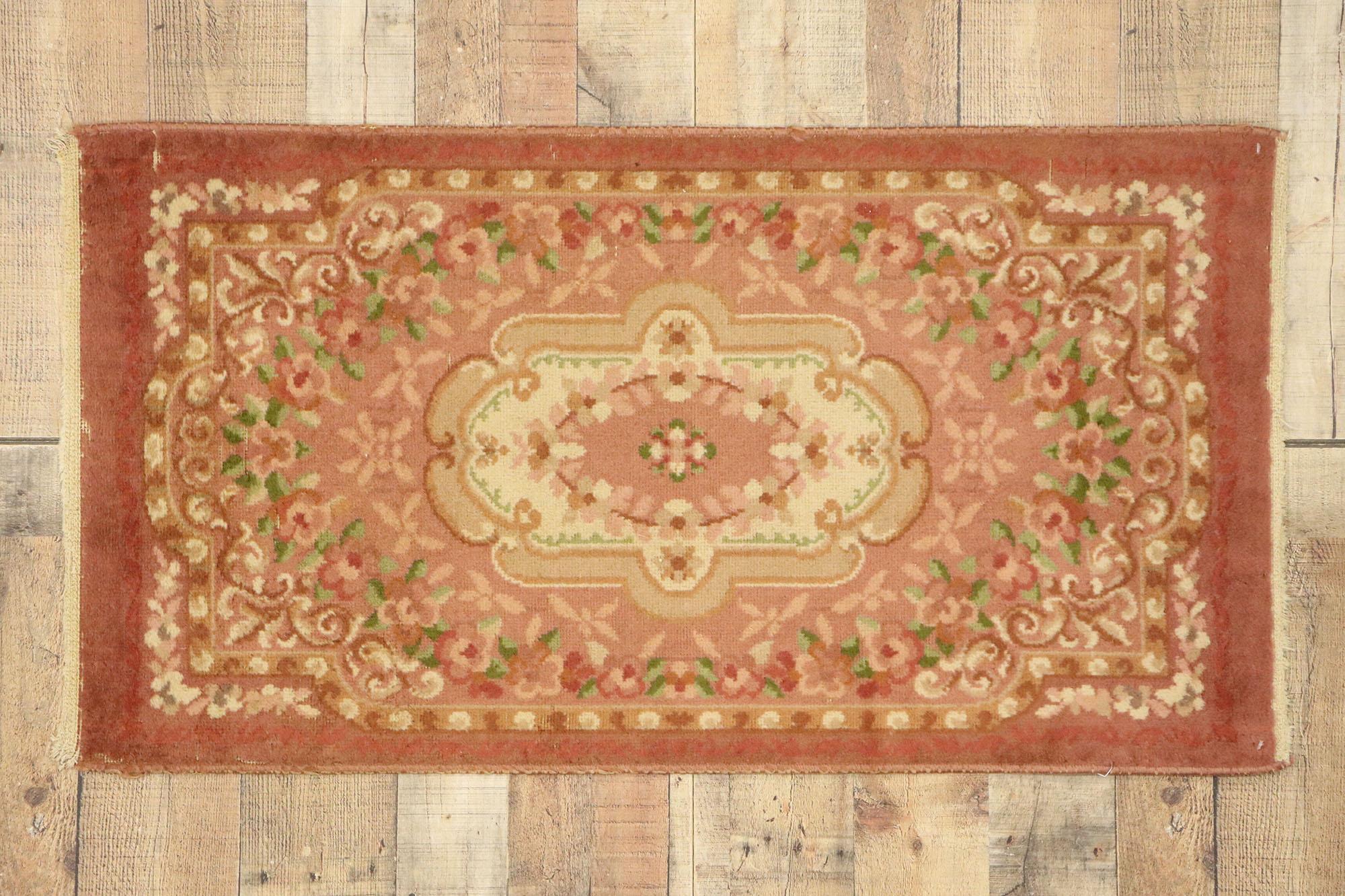 Vintage European Aubusson Floral Rug For Sale 2