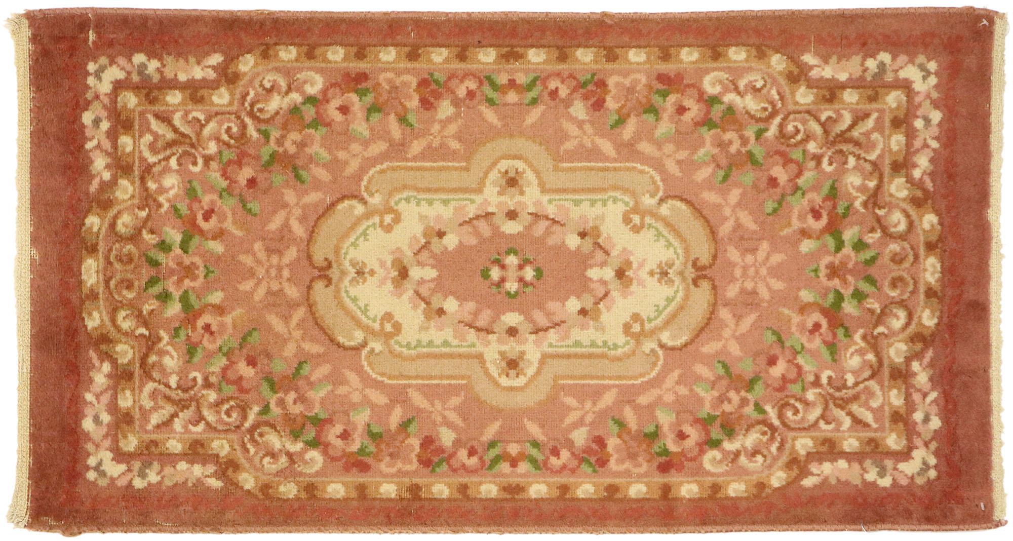 Vintage European Aubusson Floral Rug For Sale 3