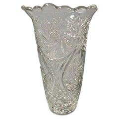 Vintage European Brilliant Cut Glass Vase, circa 1960 from Belgium