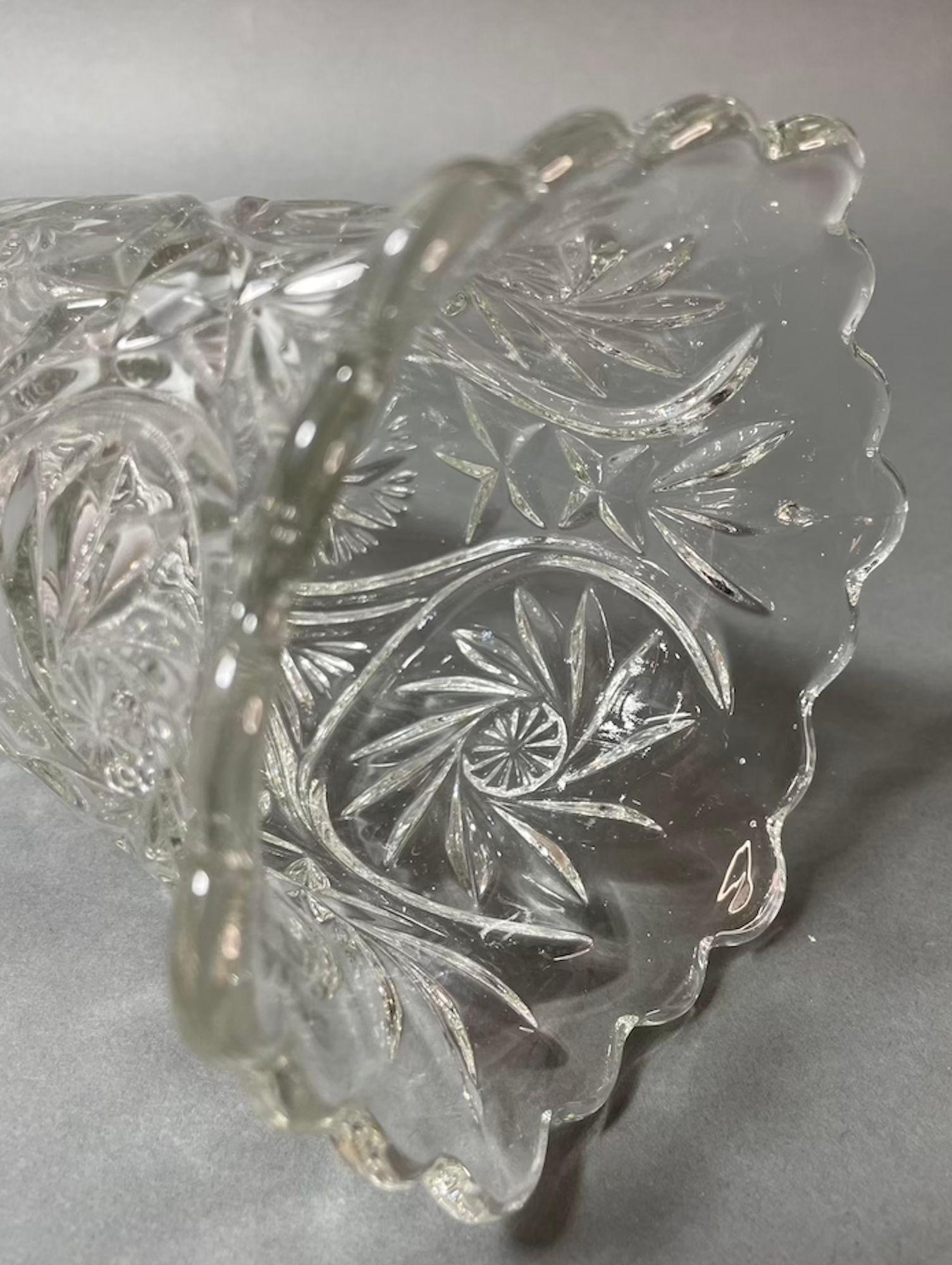 Vintage European Brilliant Cut Glass Vase, circa 1960 from Belgium For Sale 8