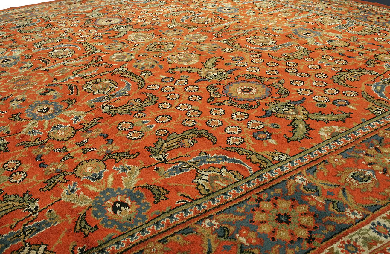 Hand-Knotted Vintage European Carpet, ca. 1920 For Sale