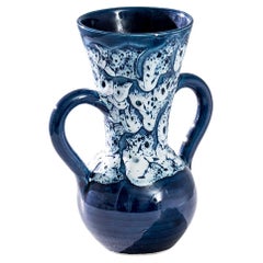 Vintage European Ceramic Vase with Two Loops Handles