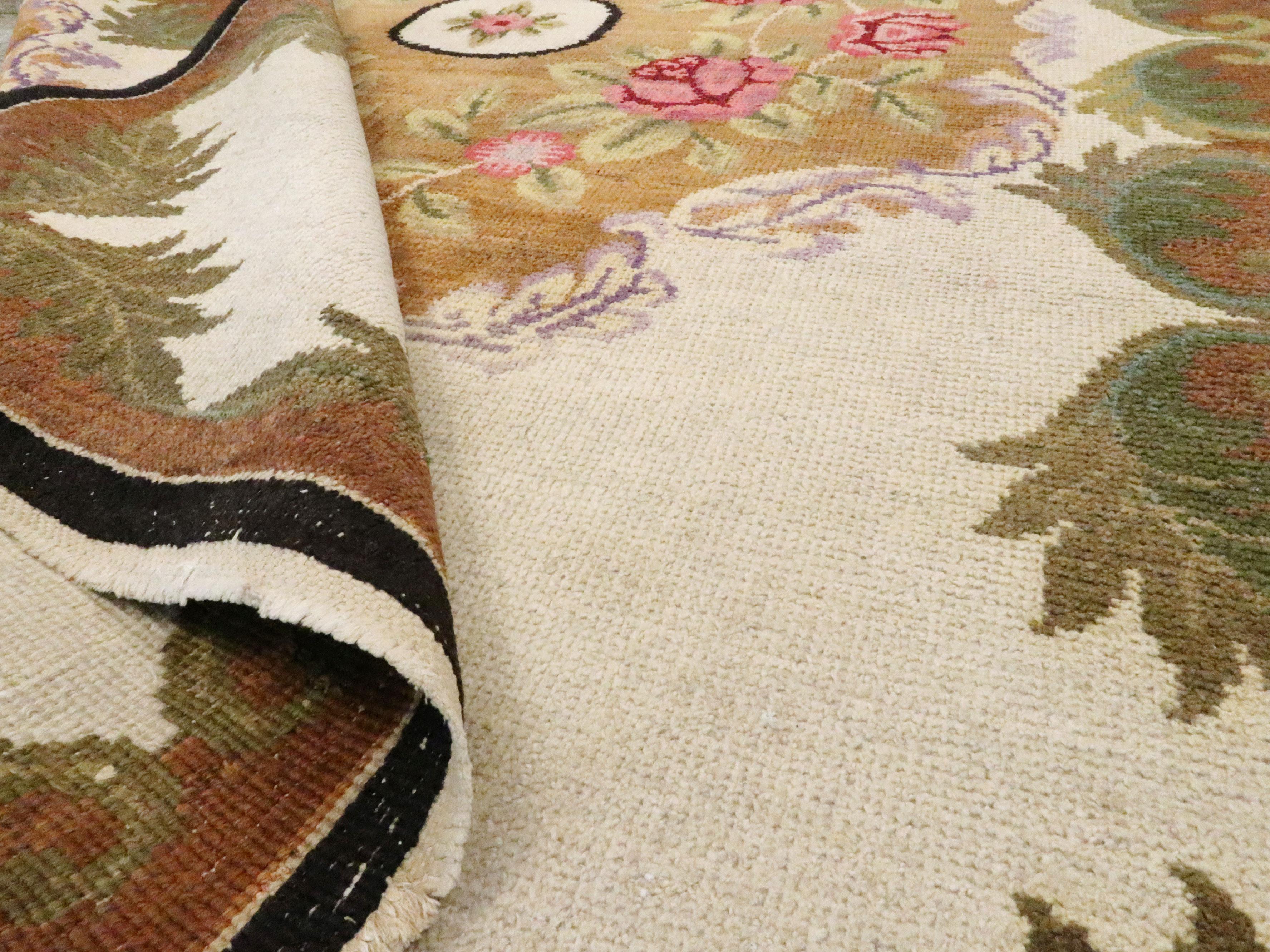 Wool Vintage European Continental Carpet For Sale