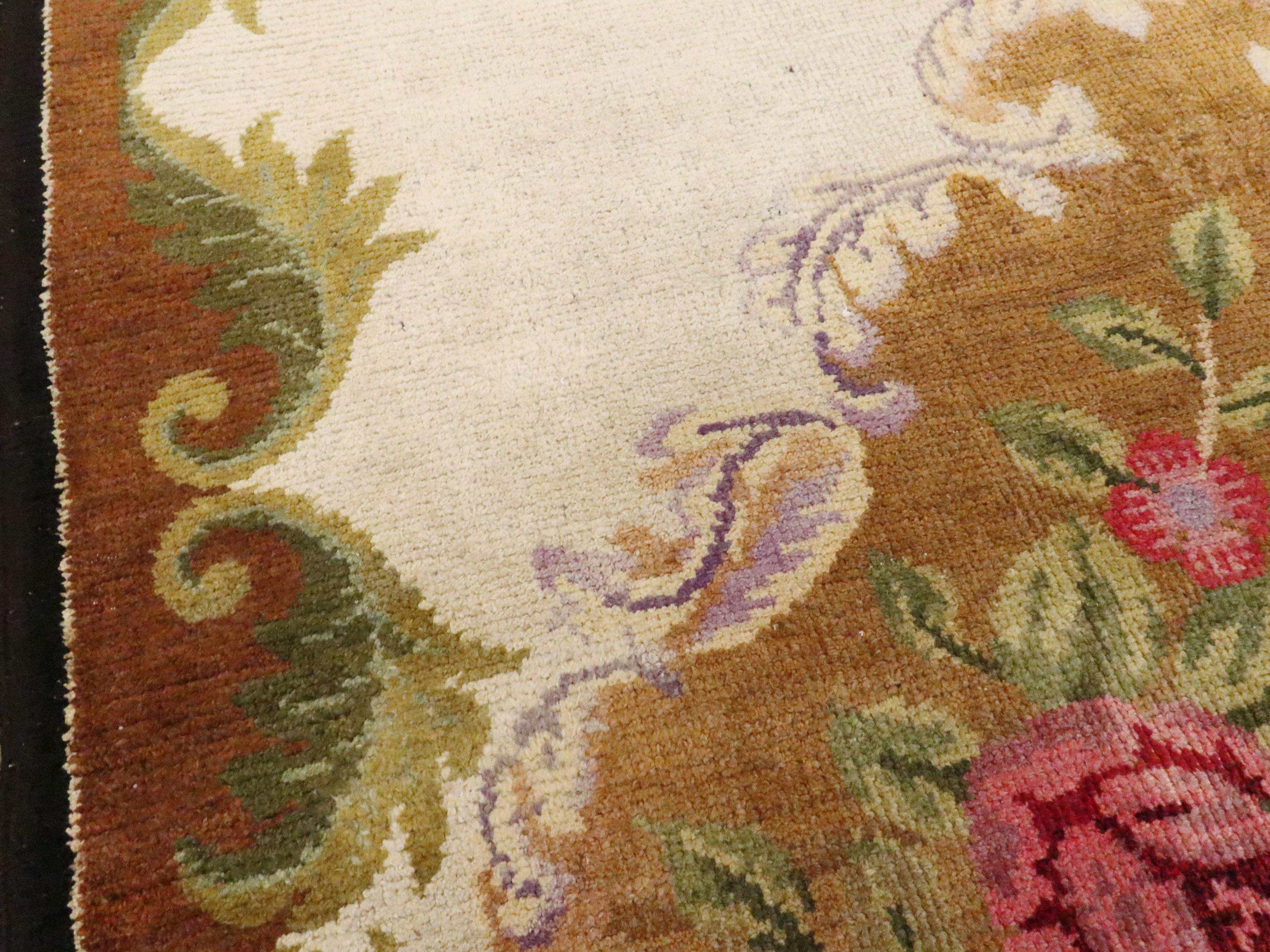 Hand-Knotted Vintage European Continental Carpet For Sale