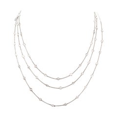 Vintage European Cut Diamond by the Yard Platinum Necklace