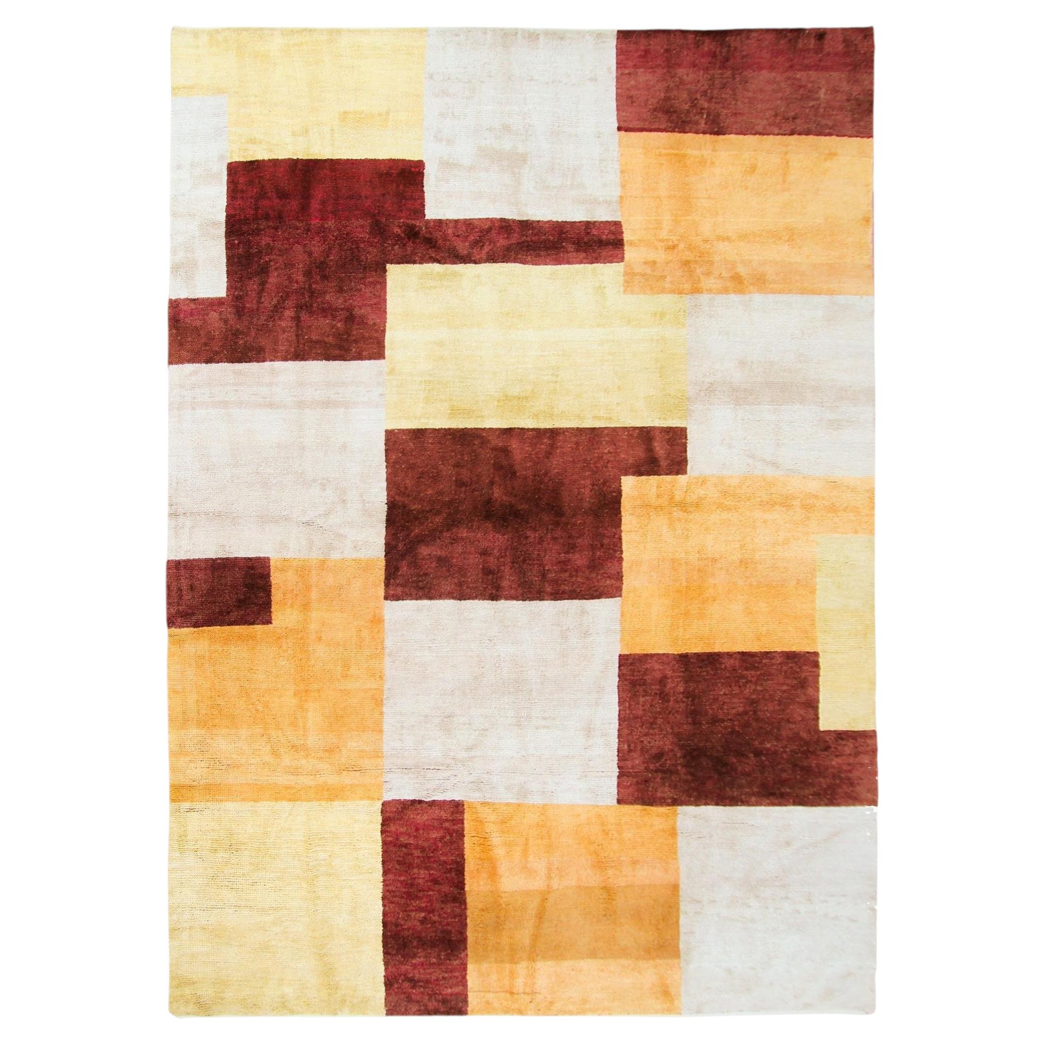 Vintage European Deco Rug Rare Rug Transitional Oriental Rug 10x14 305cm x 414 en vente
