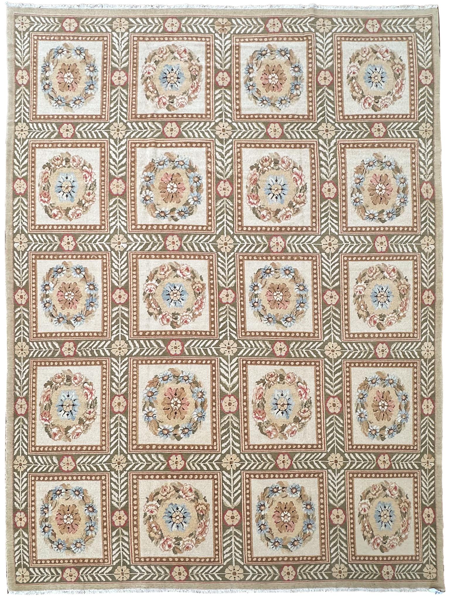 Vintage Empire Aubusson Pile Rug Floral Garden 305cmx417cm Beige 10x14

