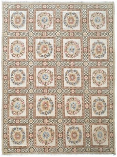 Vintage European Empire Aubusson Floral Garden Teppich 305cmx417cm Beige 10x14