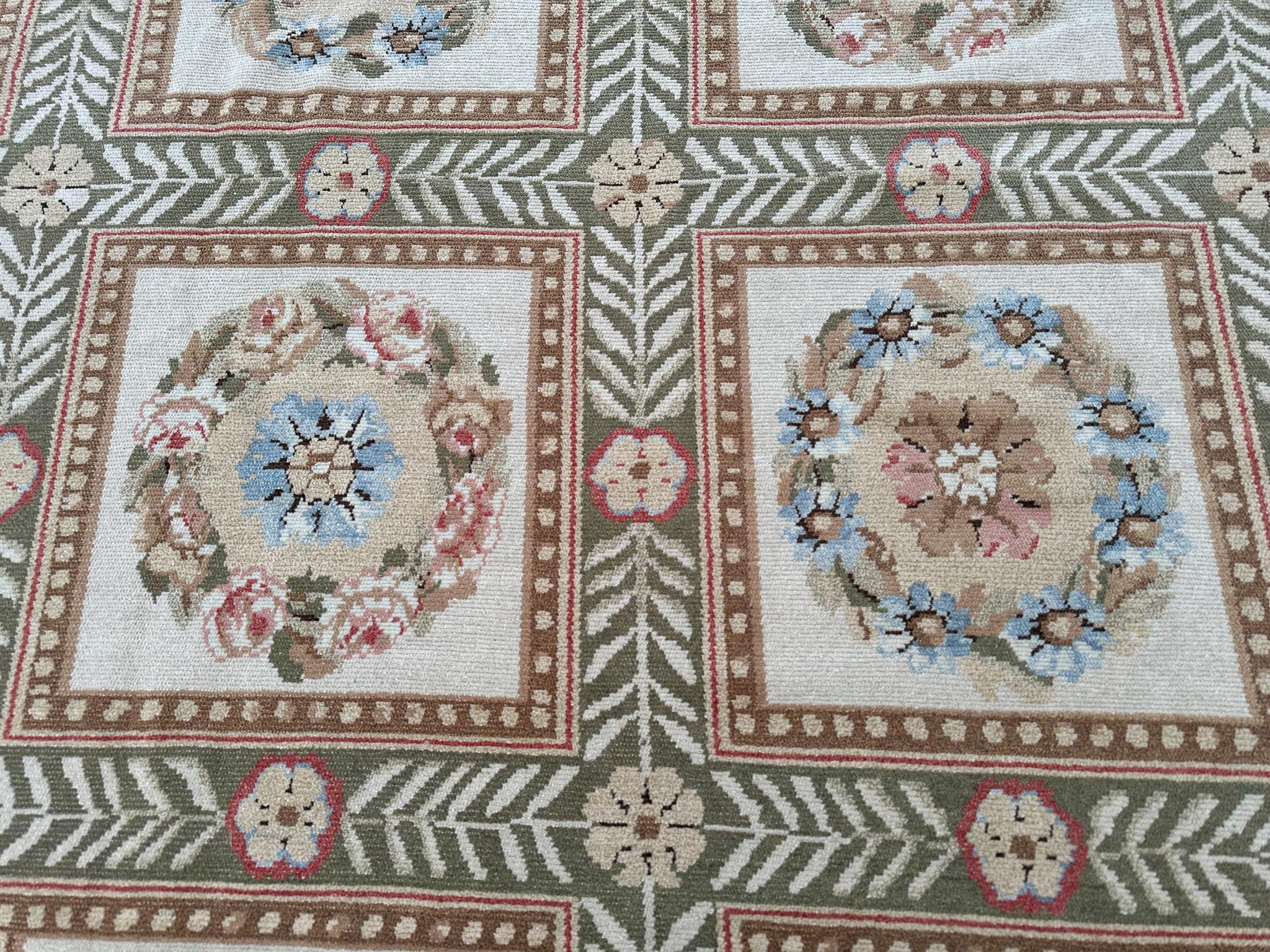 Vintage Empire Aubusson Pile Rug Floral Garden 305cmx417cm Beige 10x14 in vendita 1