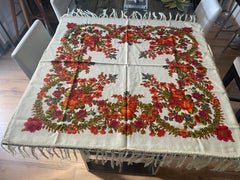 Vintage European Ethnographic Wool Scarf or Tablecloth