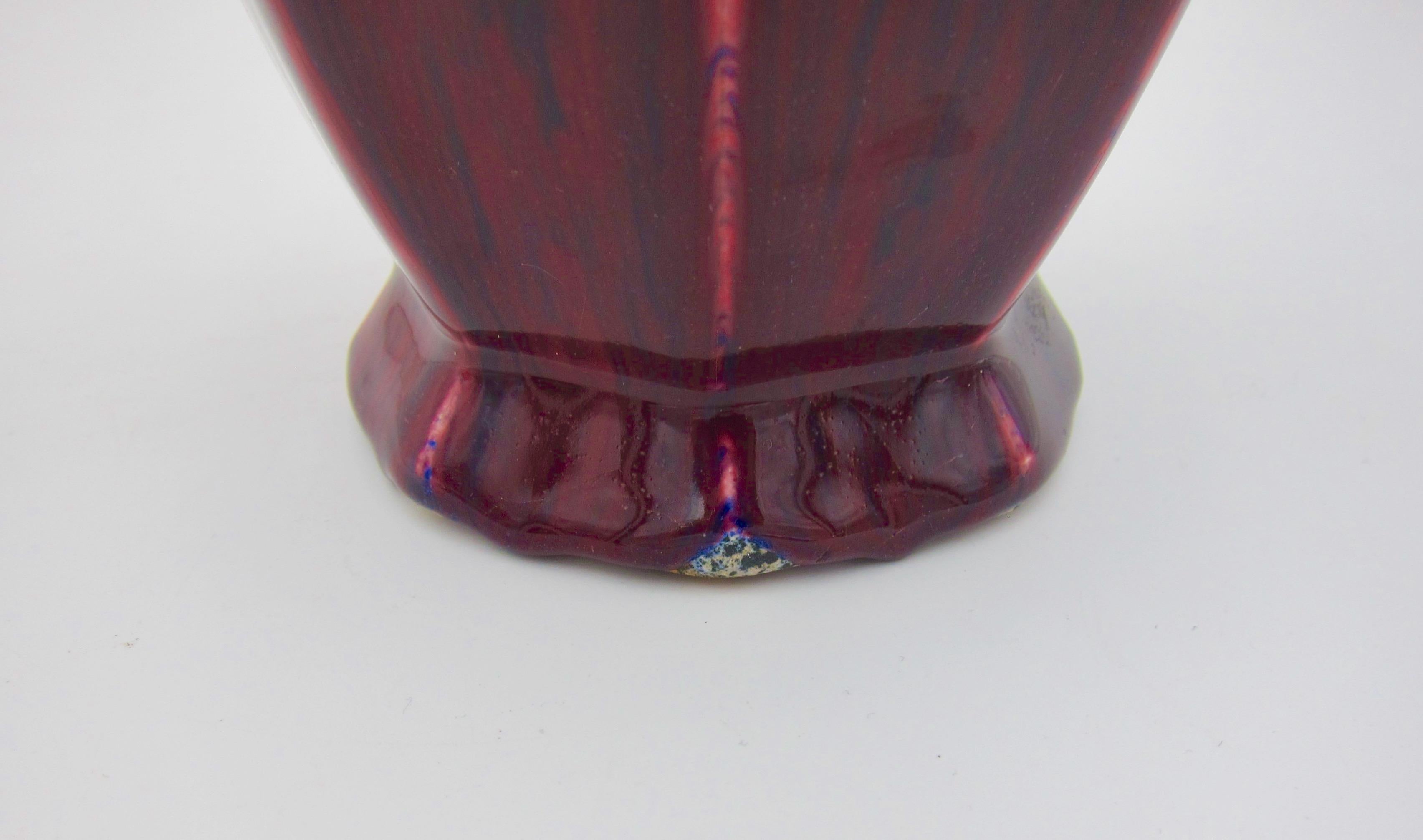 Vintage European Faience Vase in Octagonal Art Deco Shape 5