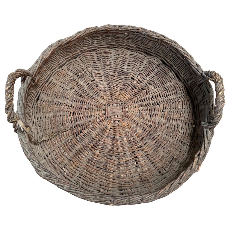 Vintage European Flat Basket at 1stDibs