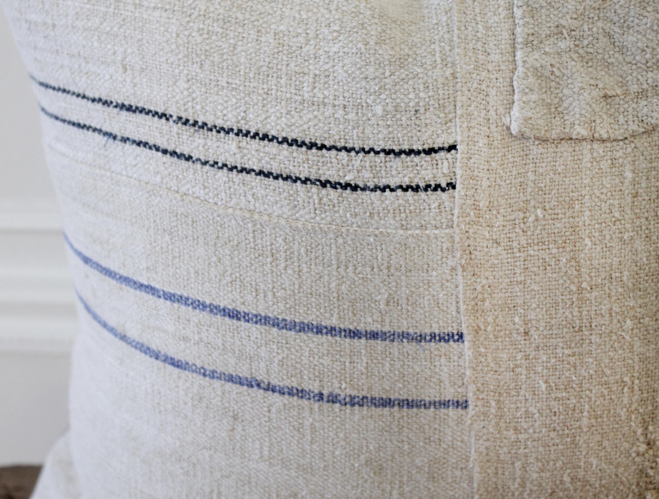 Vintage European Grain Sack Pillows In Good Condition In Brea, CA