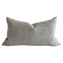 Vintage European Grainsack Lumbar Pillow with Down Insert