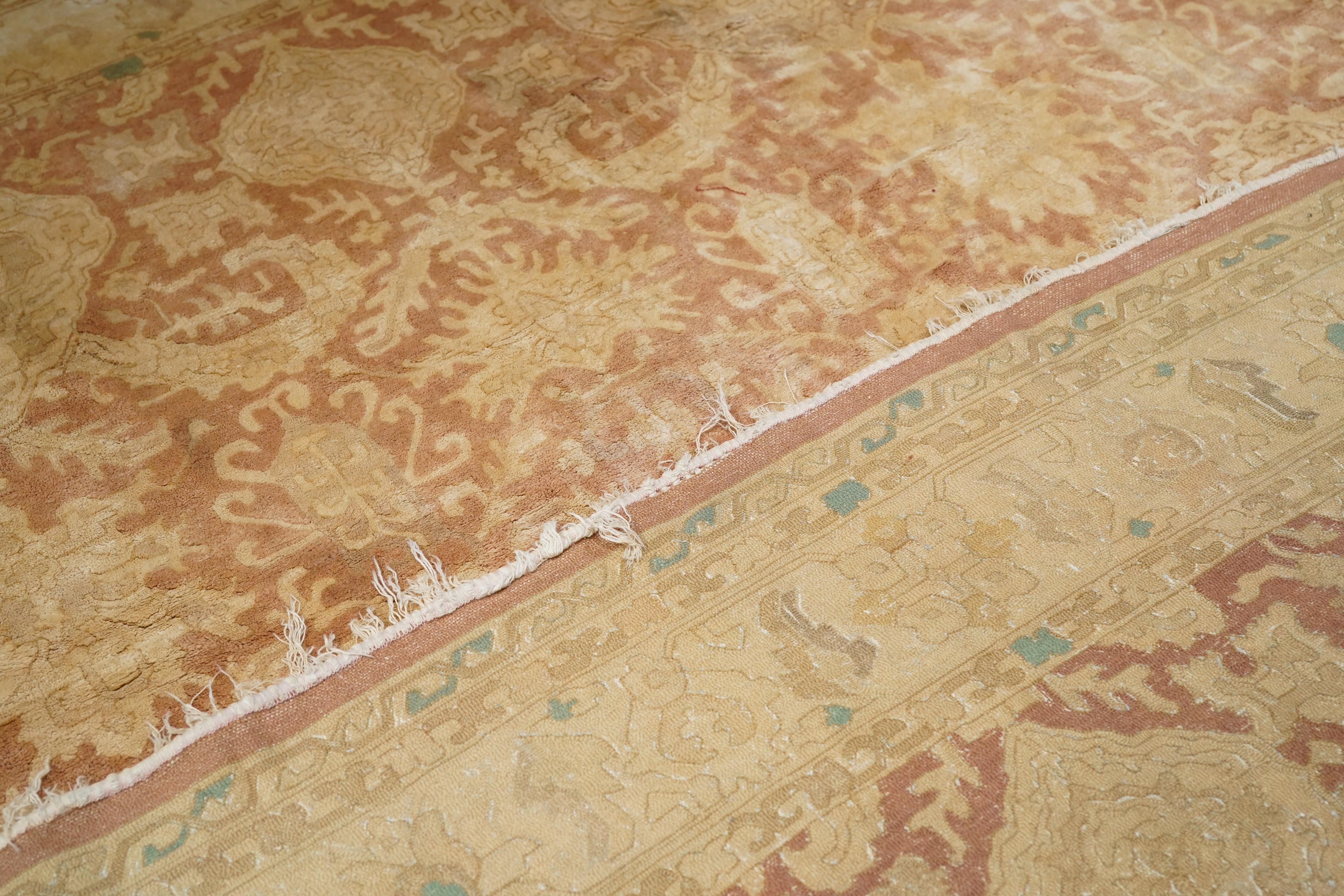 Tapis crocheté européen vintage 12'11'' x 19'10'' en vente 4