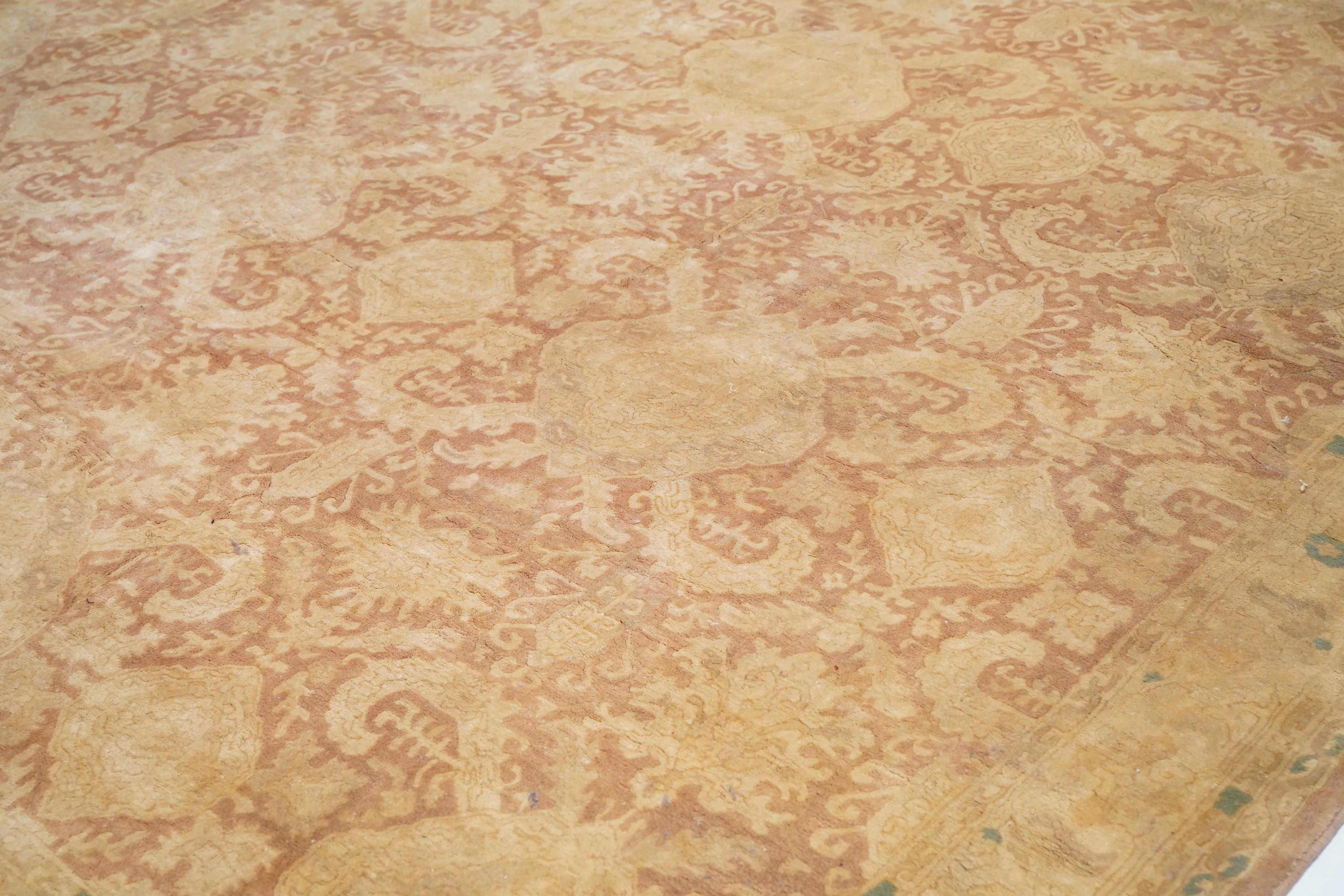 Tapis crocheté européen vintage 12'11'' x 19'10'' en vente 1