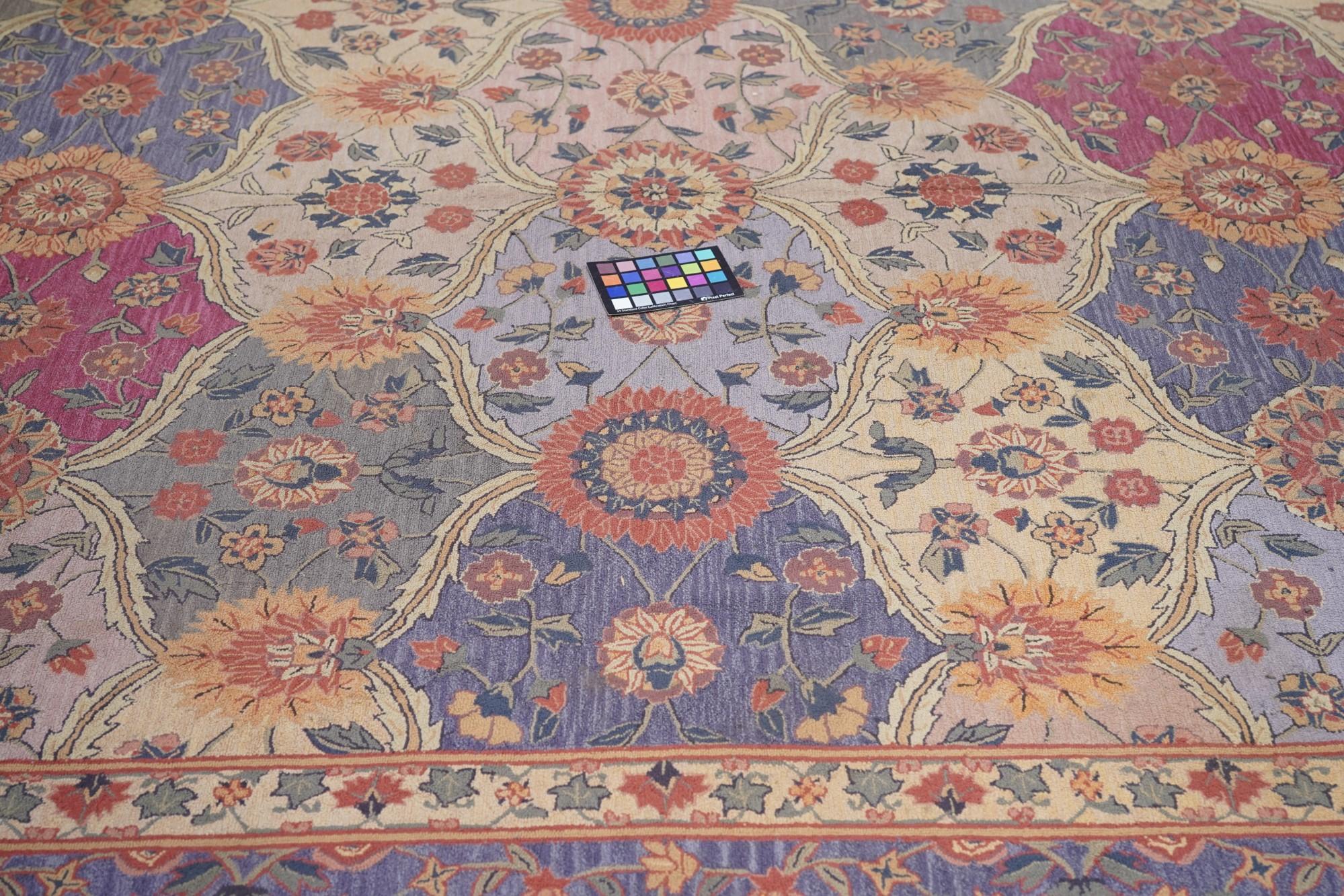 Europäischer Vintage-Hakenteppich 8'6'' x 11'4'' im Angebot 1