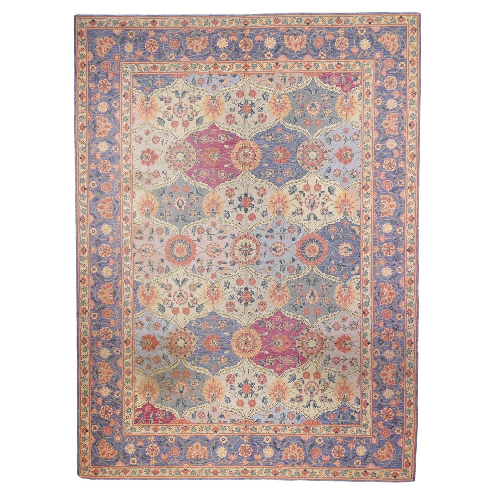 Tapis crocheté européen vintage 8'6'' x 11'4''
