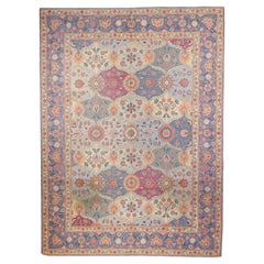 Tapis crocheté européen vintage 8'6'' x 11'4''